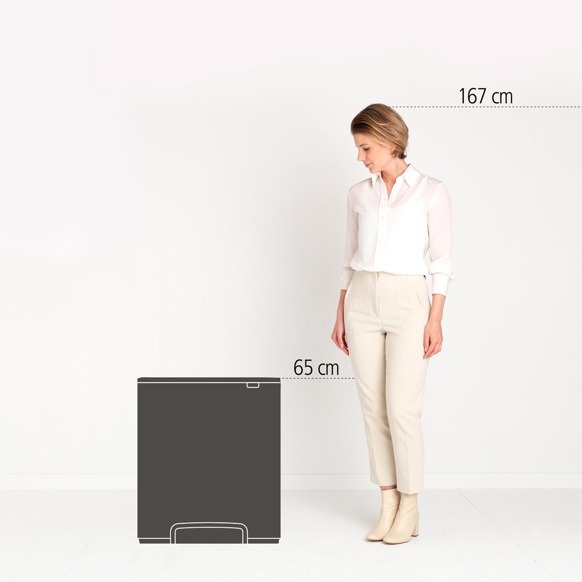 Poubelle à pédale BO WASTE BIN matt black, BRABANTIA