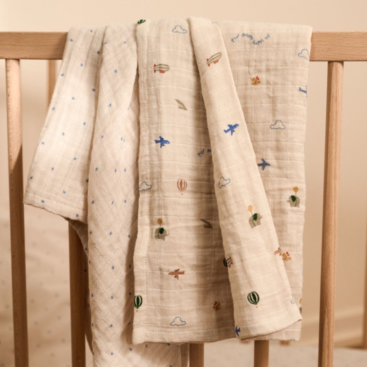 Lot de 2 langes Lewis ecru, vert, bleu, LIEWOOD