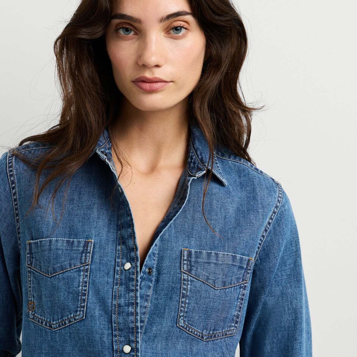 Chemise Coupe Regular En Denim 6.25 oz bleu shirting denim, PEPE JEANS