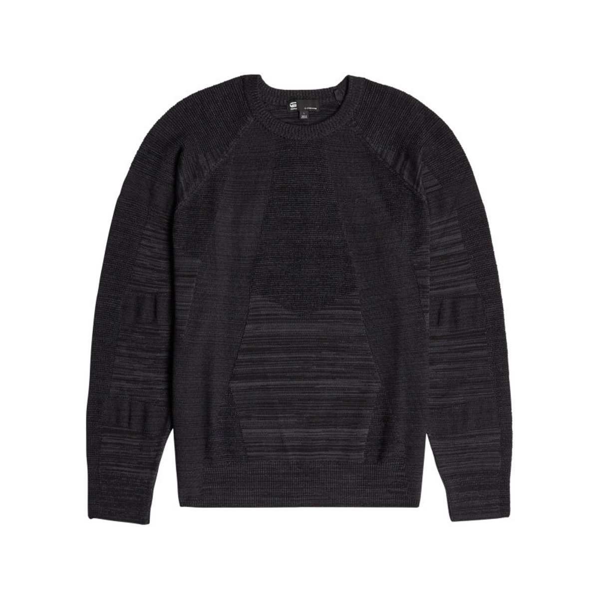 Pull noir uni avec des manches longues et une coupe droite à col rond noir, G-Star RAW