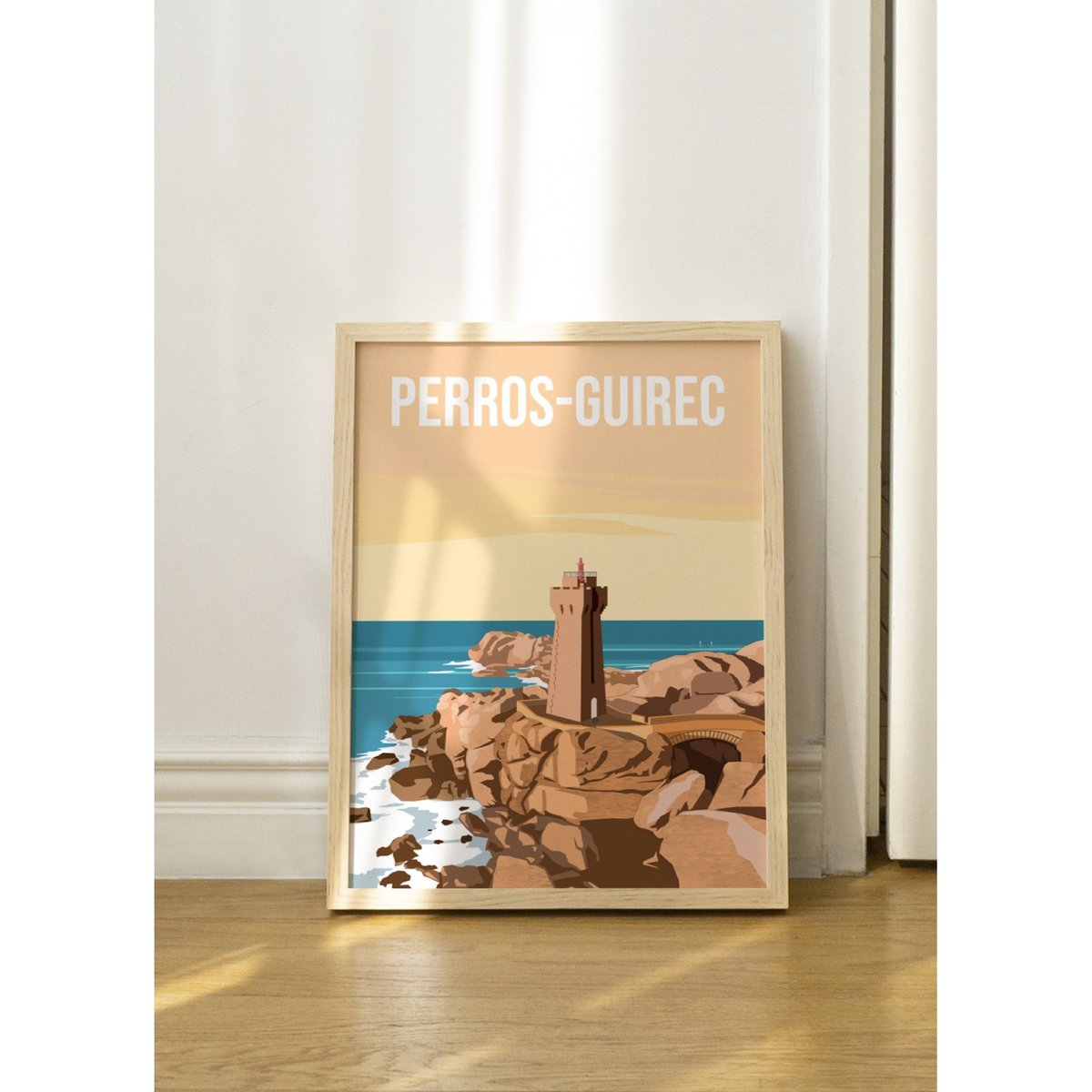 Affiche ville Perros-Guirec blanc, L'AFFICHERIE