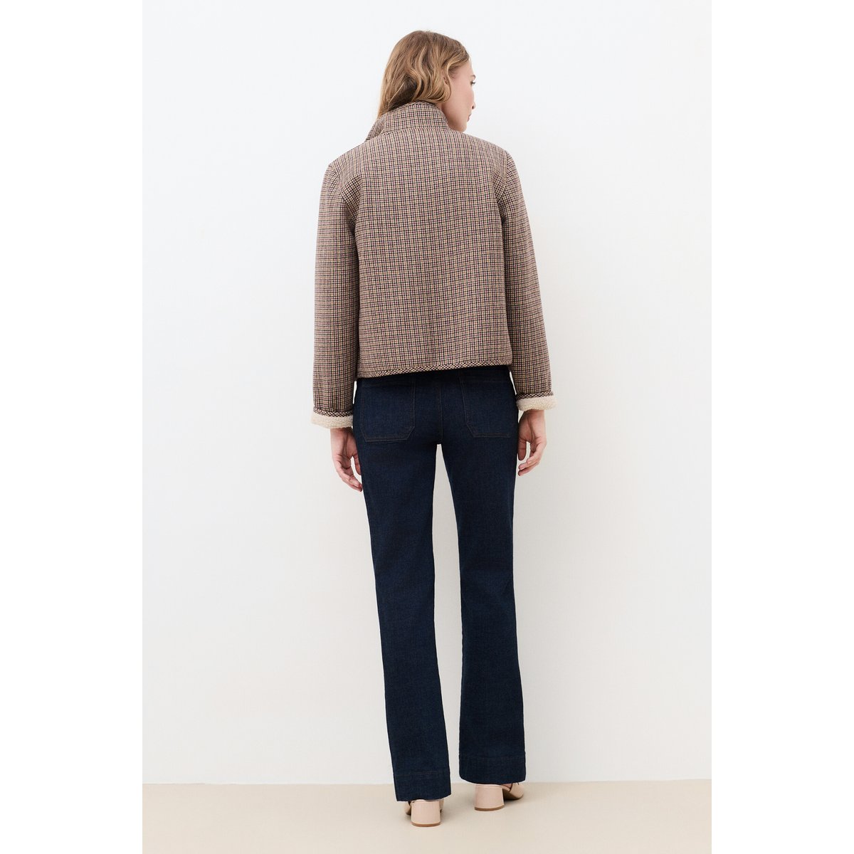 Manteau court droit col montant GYORK marron, CAROLL