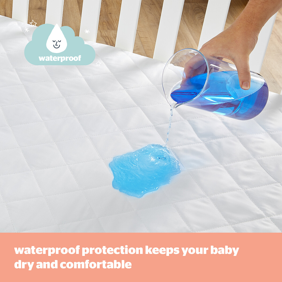 Cot Bed Waterproof Mattress Protector white, SILENTNIGHT