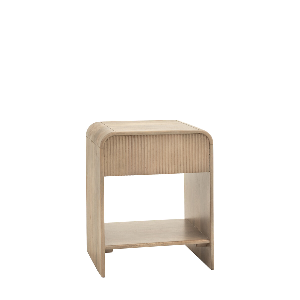 Corven Large Fluted Mango Wood 1 Drawer Bedside Table wood, SO'HOME