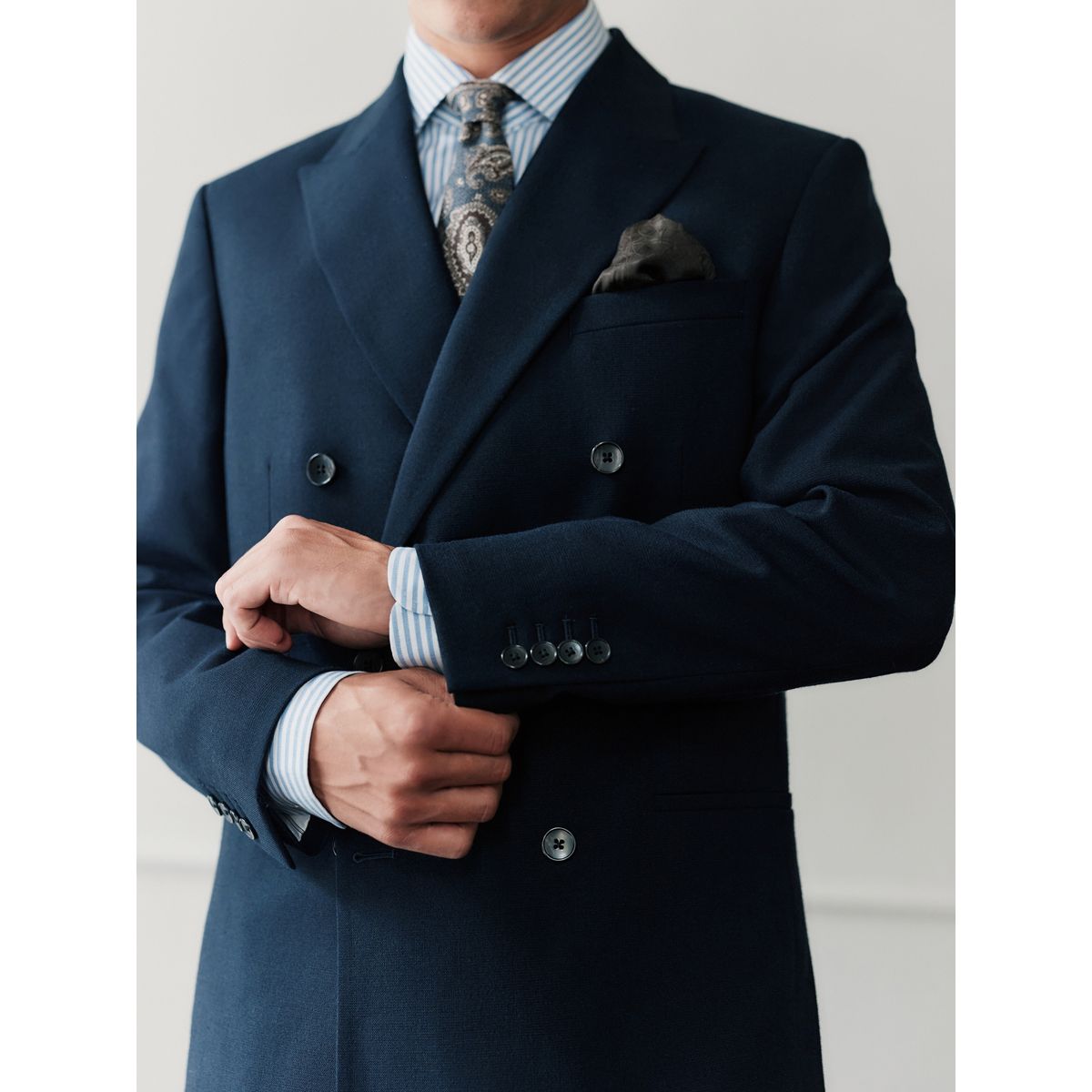 Blazer regular leomaster à boutonnage croisé Signature bleu marine, NEXT