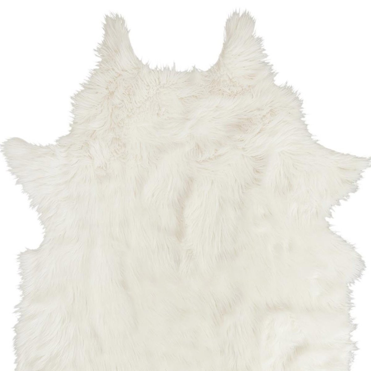 Tapis Forme Peau De Bête Imitation Fourrure Blanc 120x158 blanc, DECORATIE