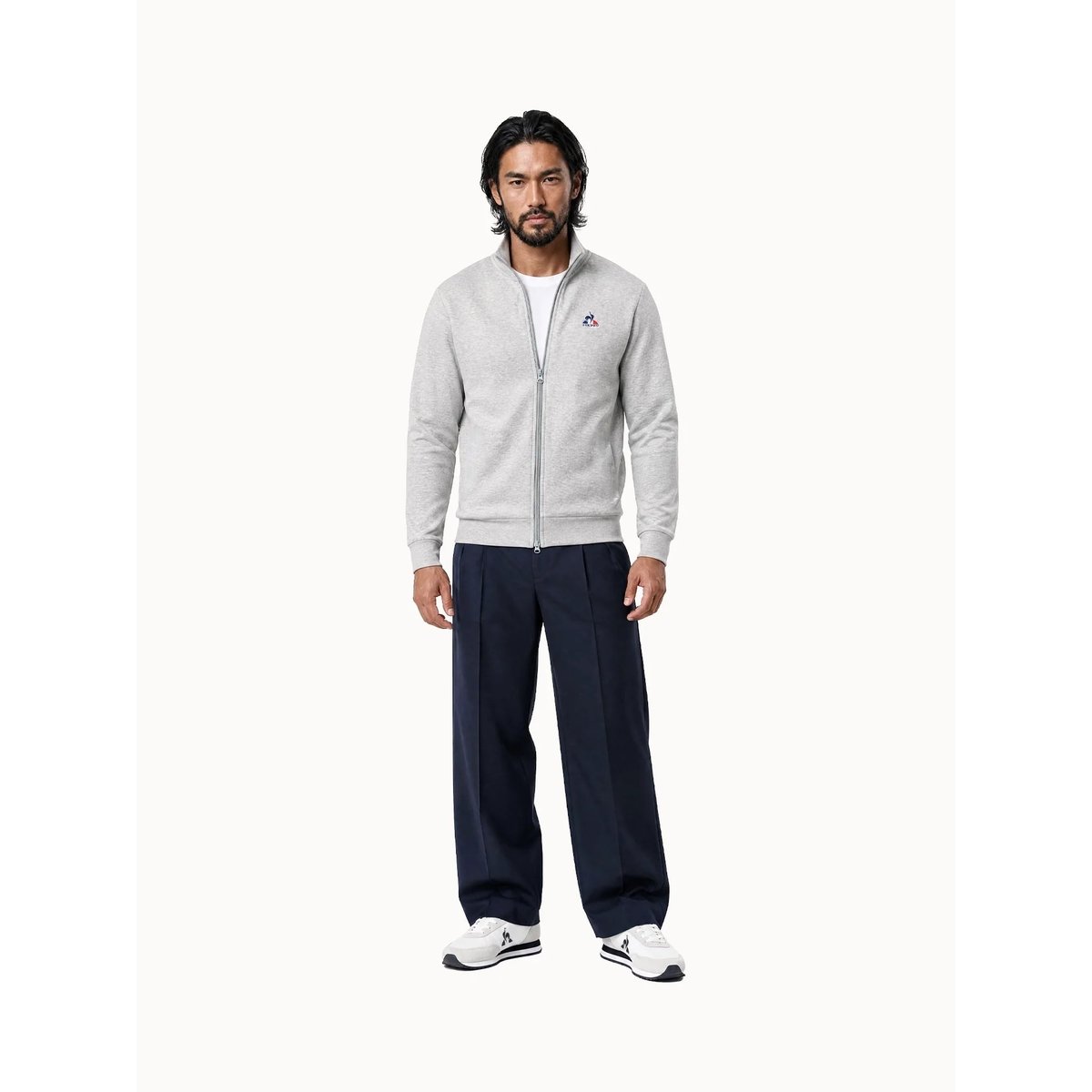 Veste zippée Classics en double face Essentiels gris clair, LE COQ SPORTIF
