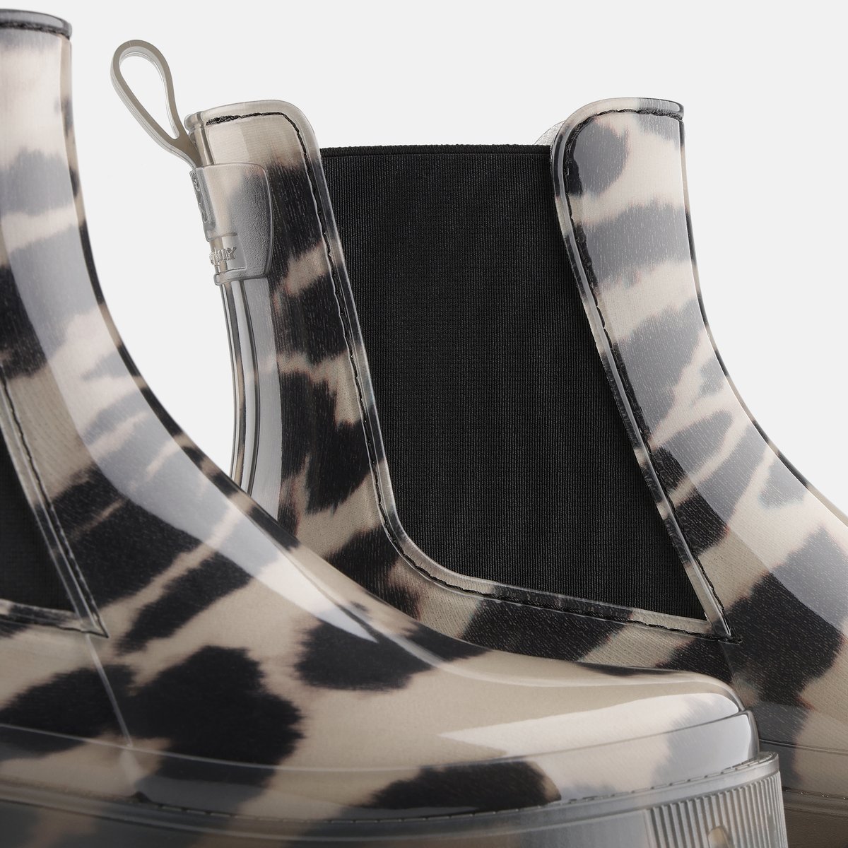 Bottines Chelsea ZURI avec Doublure en Fourrure d'Imitation Imprimée blanc translucide, LEMON JELLY