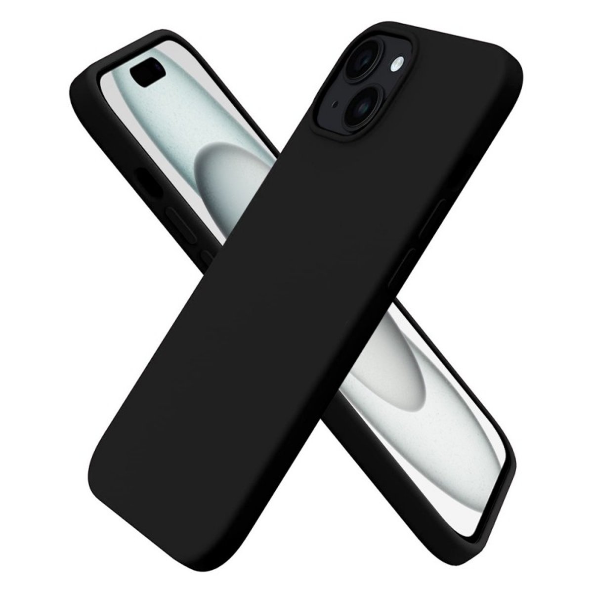 Coque iPhone 15 antichoc + 2 vitres noir, EVETANE