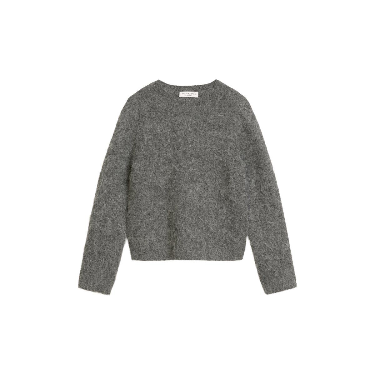 Pull en tricot regular en mélange de laine d'alpaga douillette gris foncé, MARC O'POLO