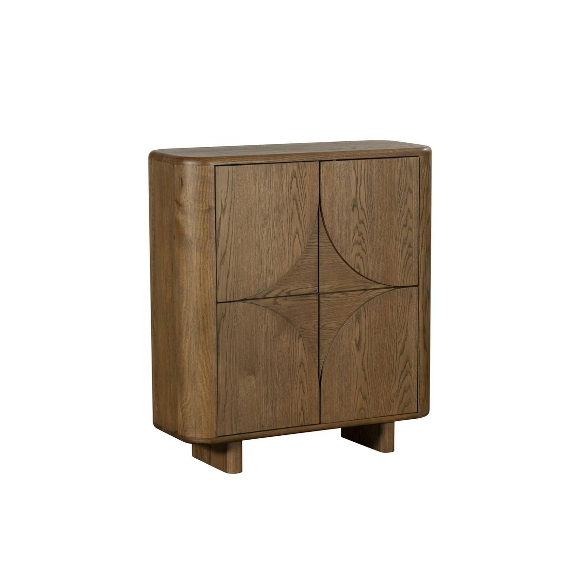 Buffet haut contemporain 4 portes KYOTO bois naturel, PIER IMPORT