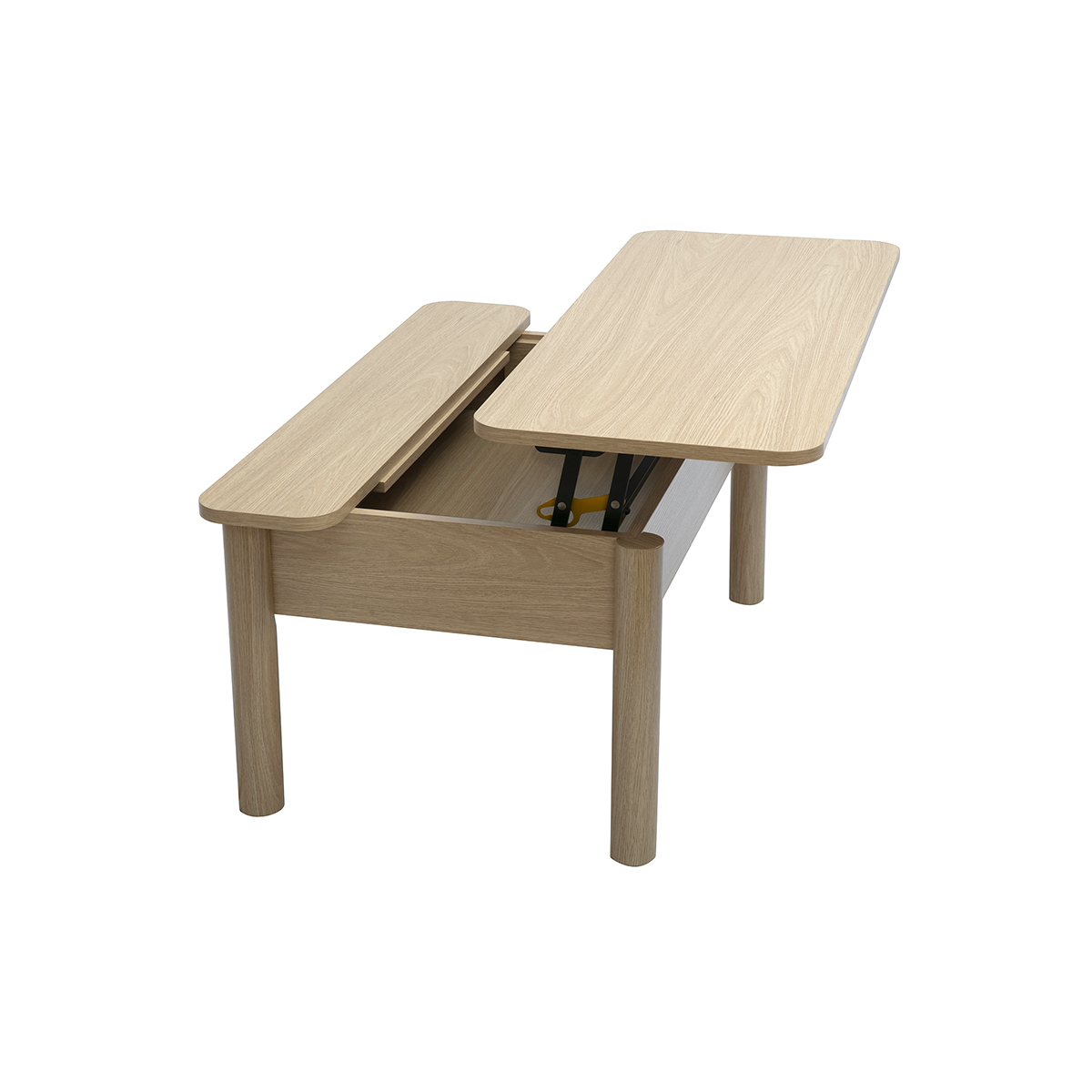 Table basse relevable finition bois chêne L100 cm BOLSO chêne clair, MILIBOO