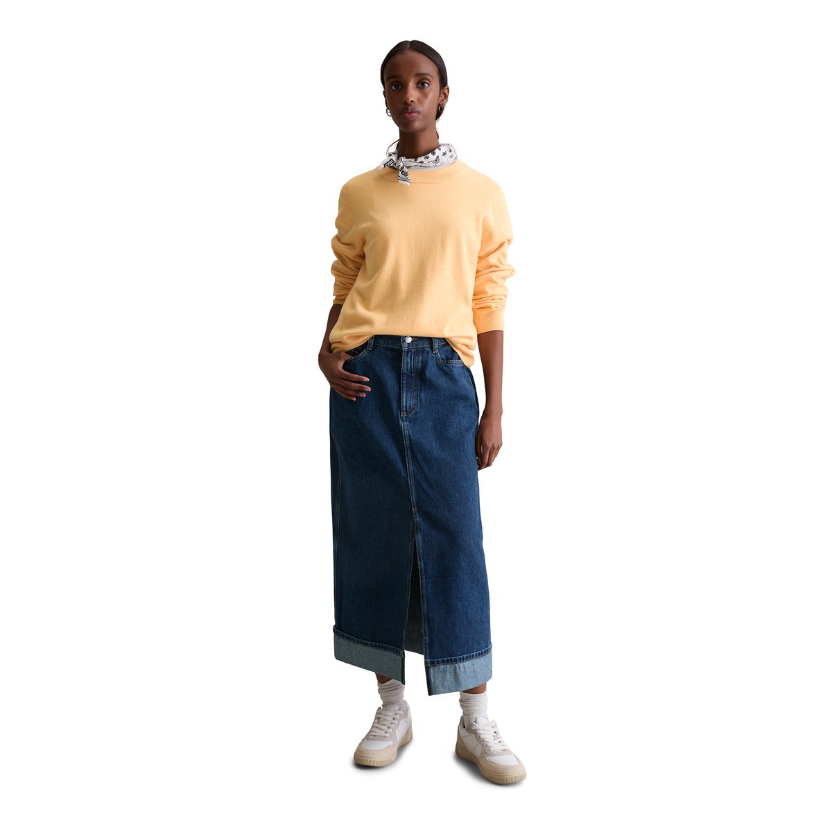 Pull-over regular en Soft Cotton Stretch orange, MARC O’POLO DENIM