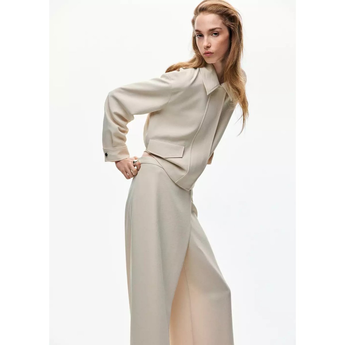 Veste bomber poches écru, MANGO