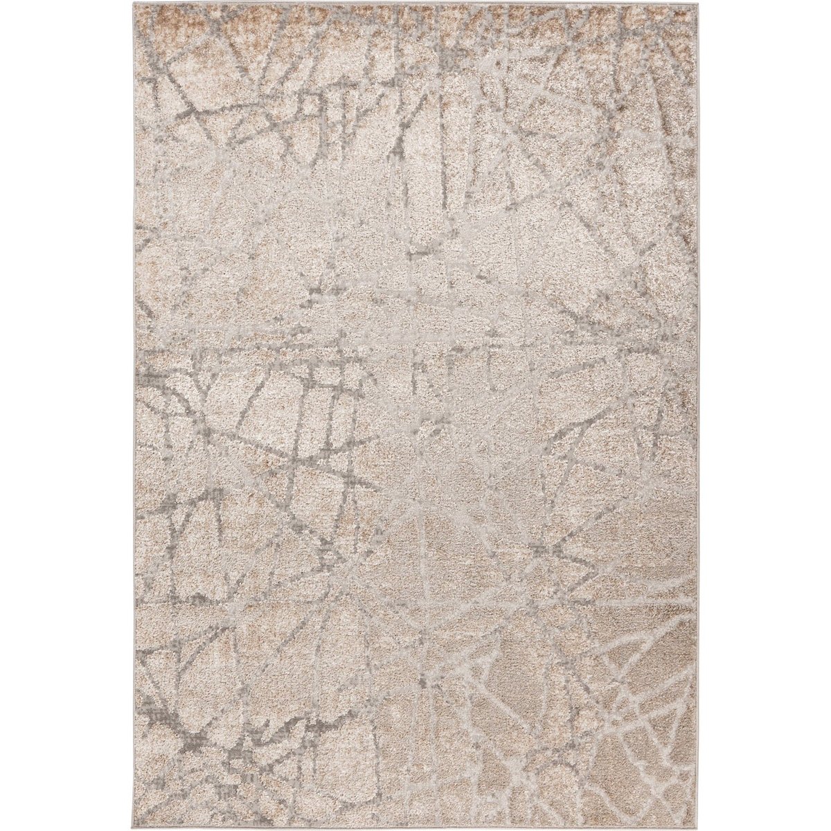Tapis rectangulaire style scandinave à motifs beige sable et argent clair, ARTE ESPINA