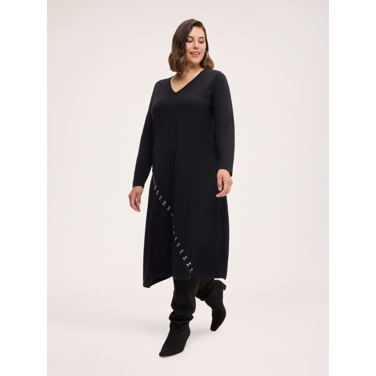 Robe avec applications noir, FIORELLA RUBINO
