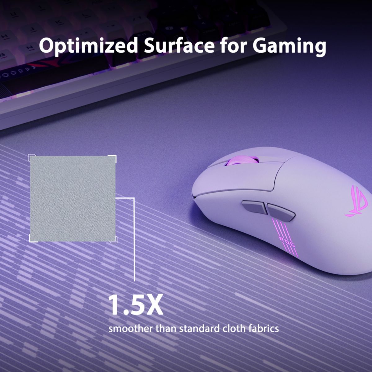 Tapis de souris ROG Scabbard II Artic Gray XXL couleur unique, ASUS