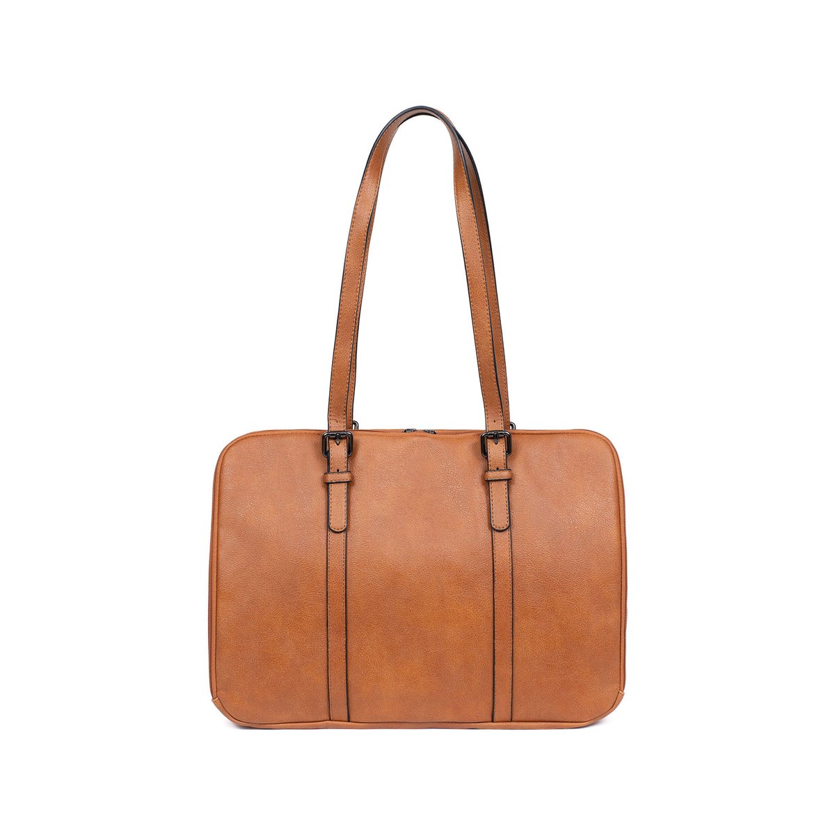 Sac porté épaule 2 anses GRACIEUSE marron terre, HEXAGONA