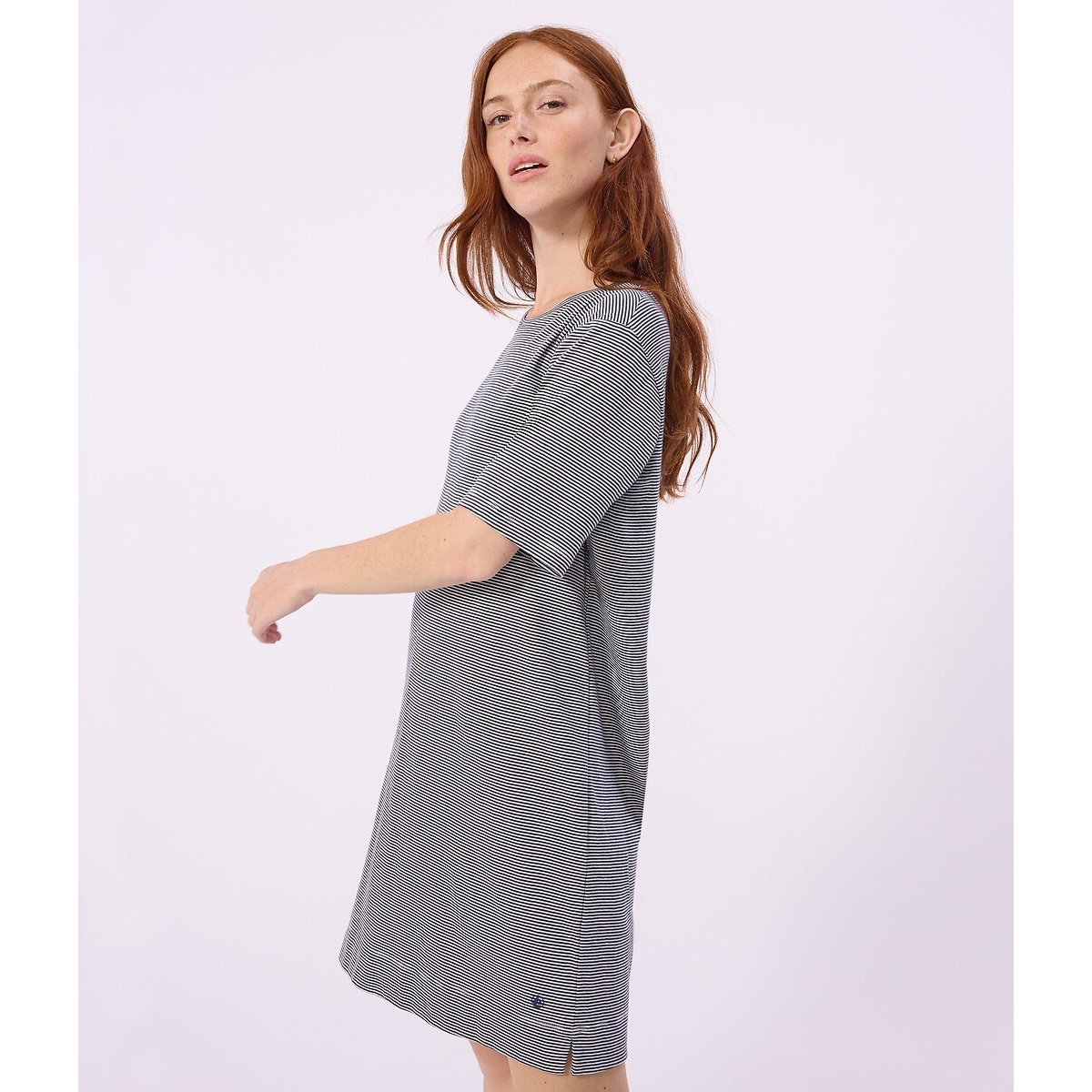Striped Short Sleeve Nightshirt blue/white striped, PETIT BATEAU
