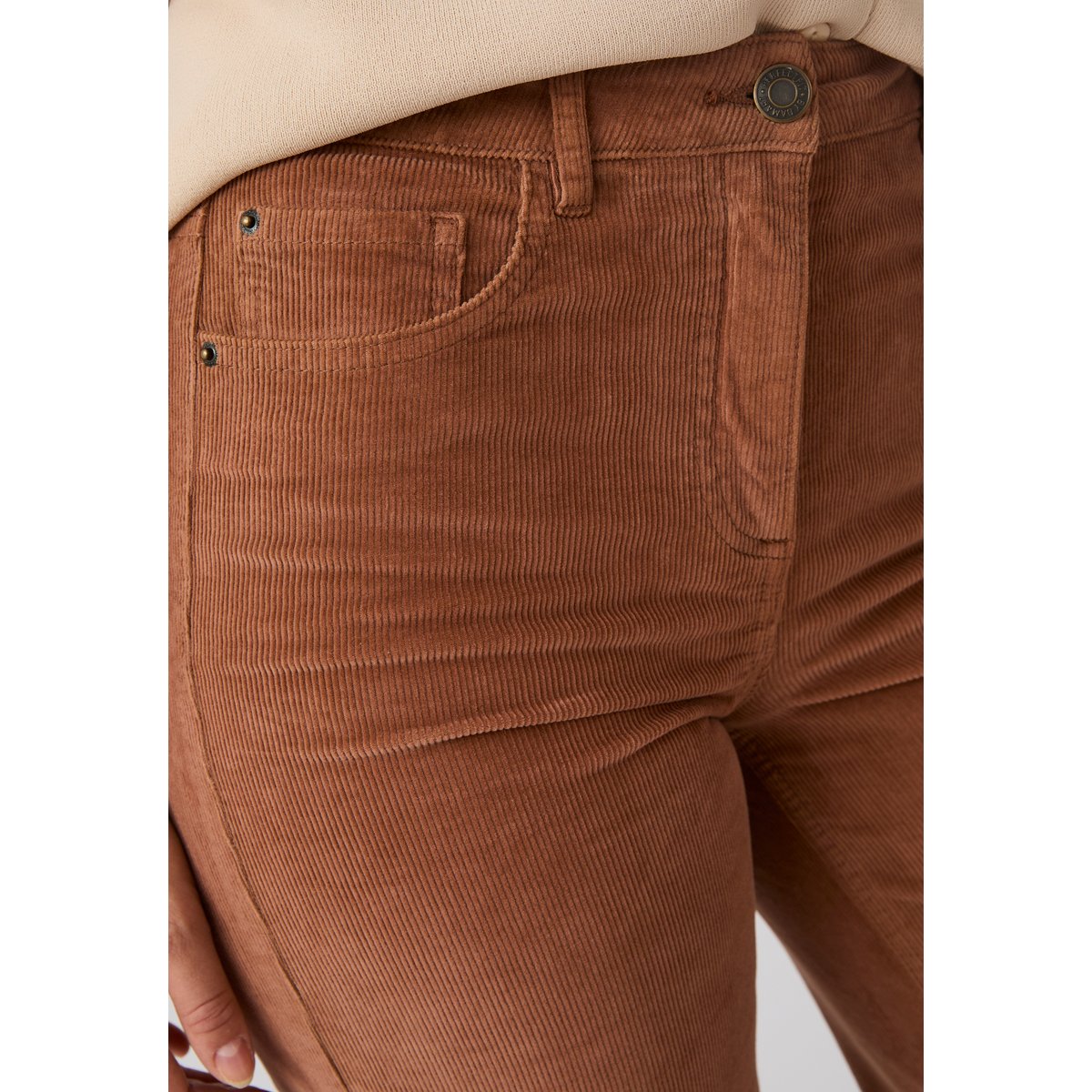 Pantalon large velours Perfect Fit marron, DAMART