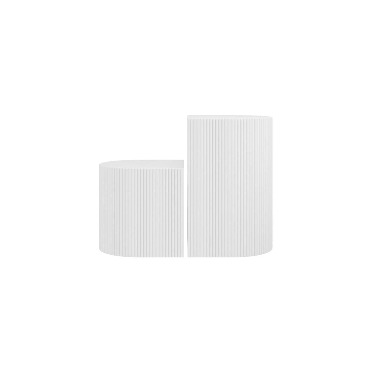 koko Reeded Minimalist Side Tables (Set of 2) white, SO'HOME