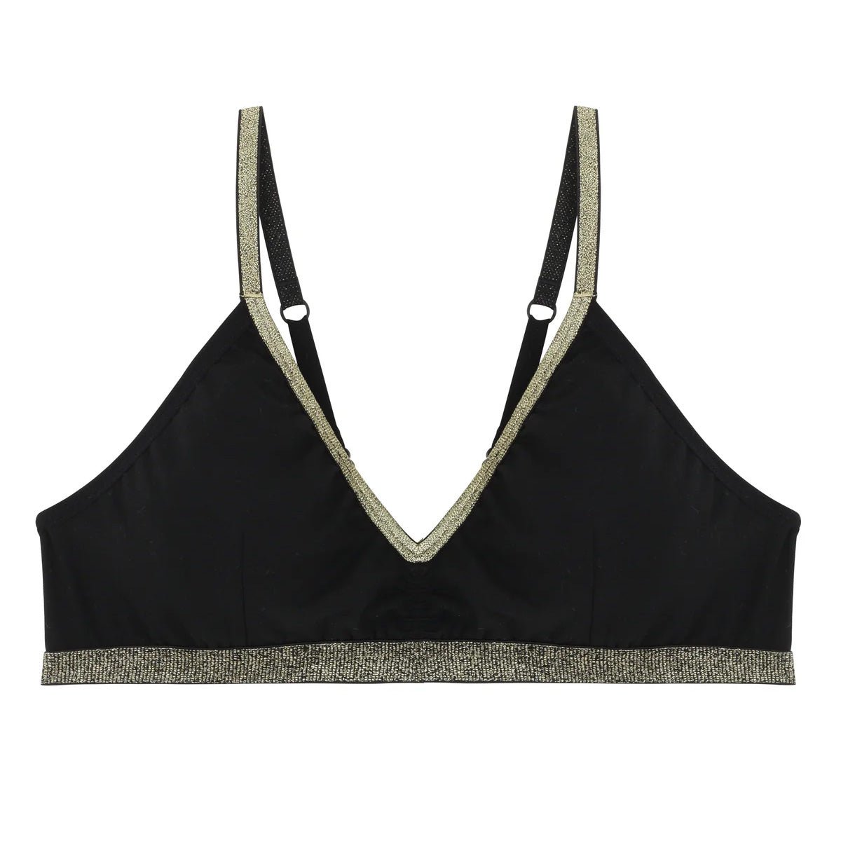 Brassière  unie fil textile noir et doré, WE ARE JOLIES
