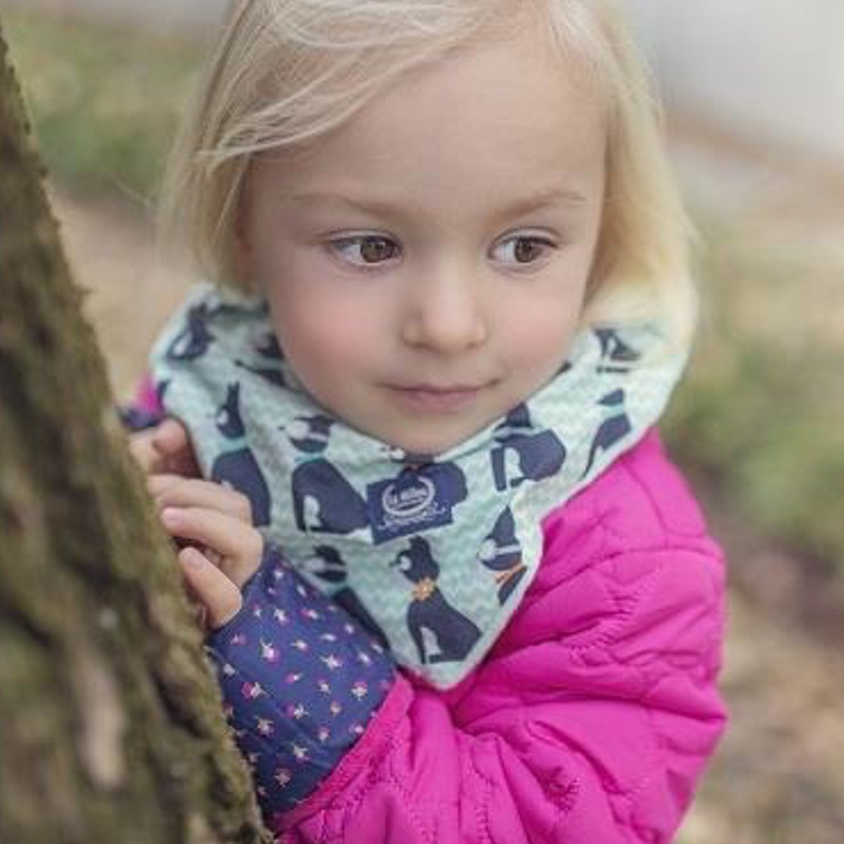 Bandana cache-cou réversible STELLA gris/bleu, SEVIRA KIDS
