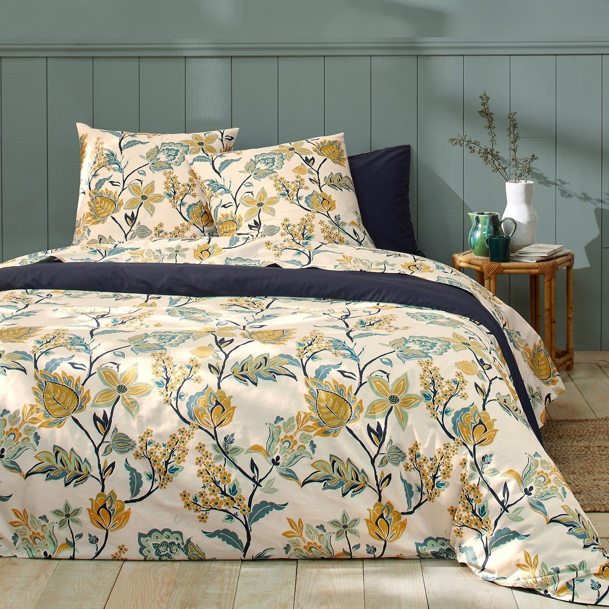 Parure housse de couette 100% percale de coton 80 fils minea ombre crème, C DESIGN HOME TEXTILE