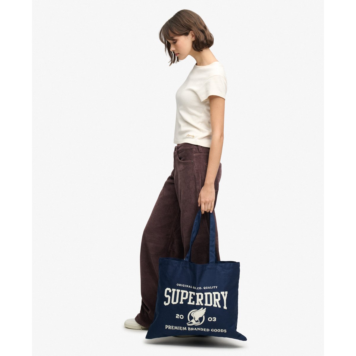 Cult Tote coupe décontractée bleu marine profond/blanc cassé, SUPERDRY