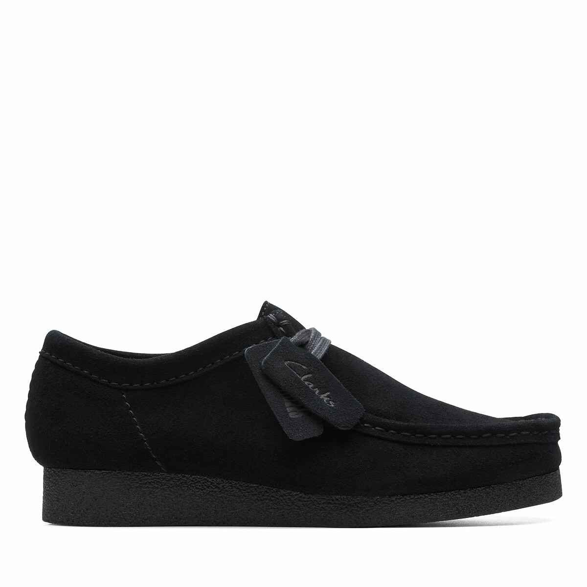 Chaussures Wallabee en cuir suède noir, CLARKS