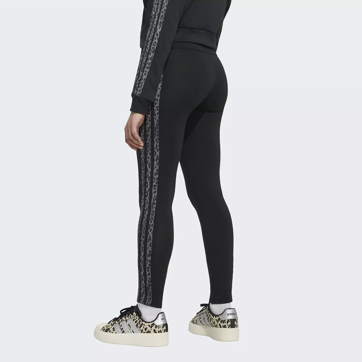 Legging con 3 strisce con stampa leopardata nero , ADIDAS SPORTSWEAR