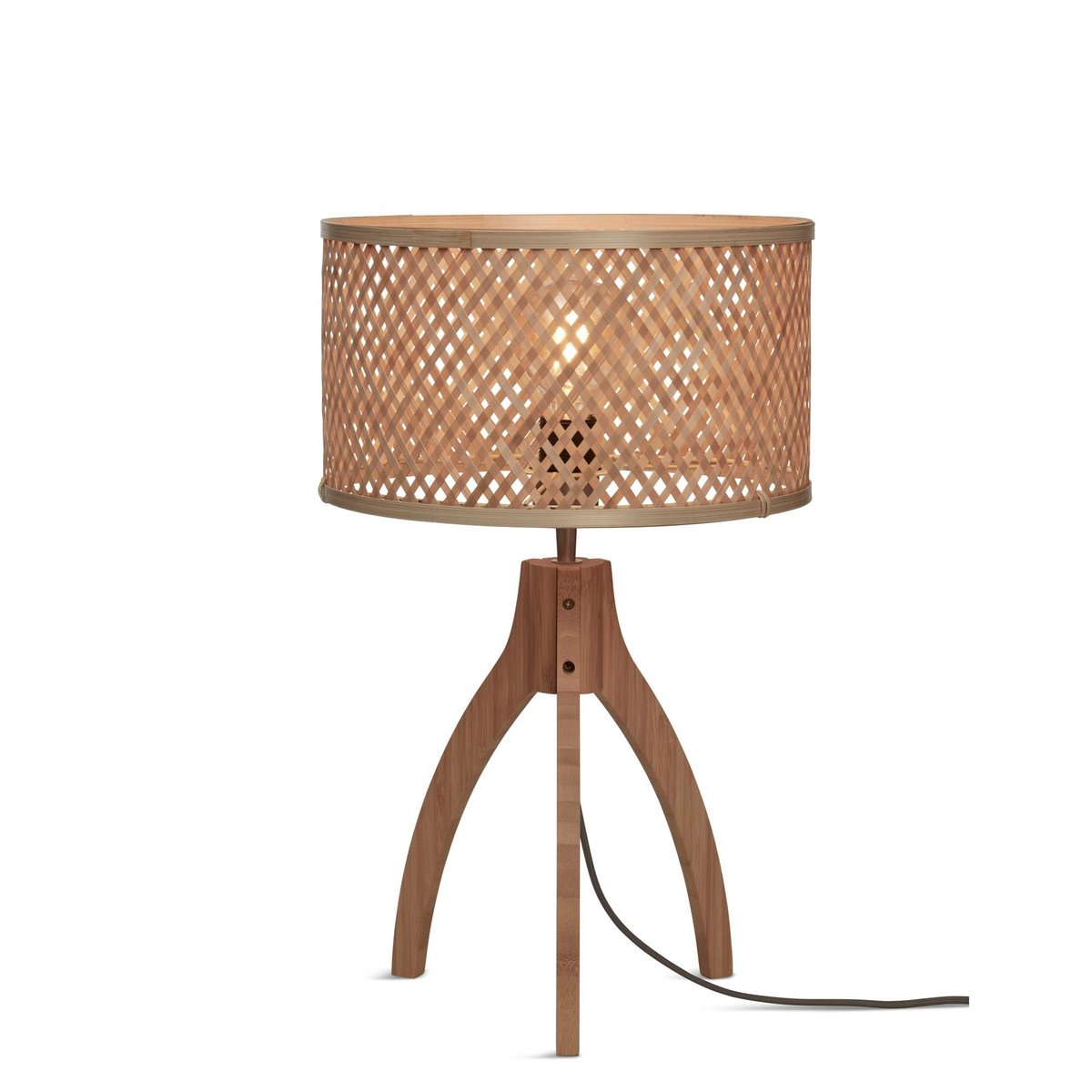 Lampe À Poser Bambou JAVA marron, GOOD & MOJO