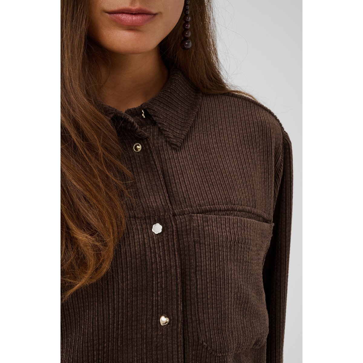 Chemise à manches longues marron coffee bean, CULTURE