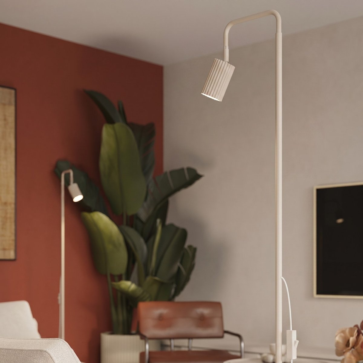 Lampadaire Aluminium Beige GU10 1 KARBON beige, EDEN