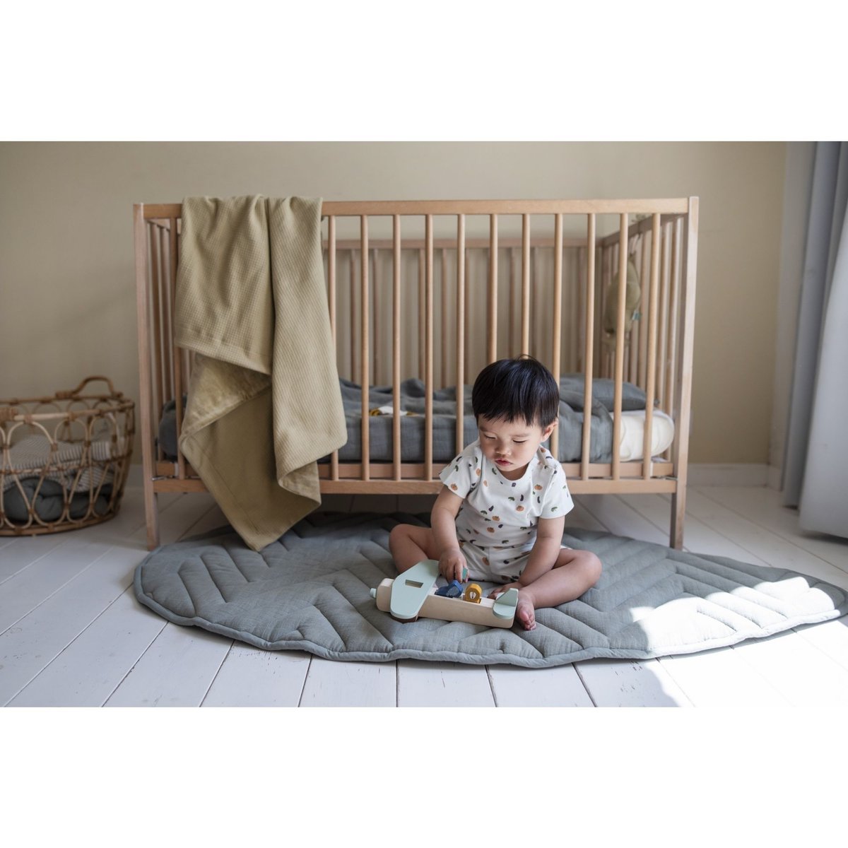 Tapis d'éveil bébé vert olive feuille bliss, TRIXIE