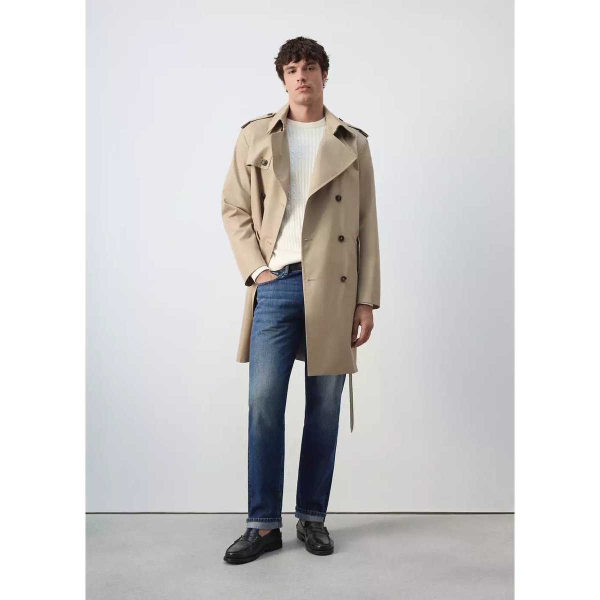 Jean regular fit 100 % coton bleu moyen, MANGO MAN