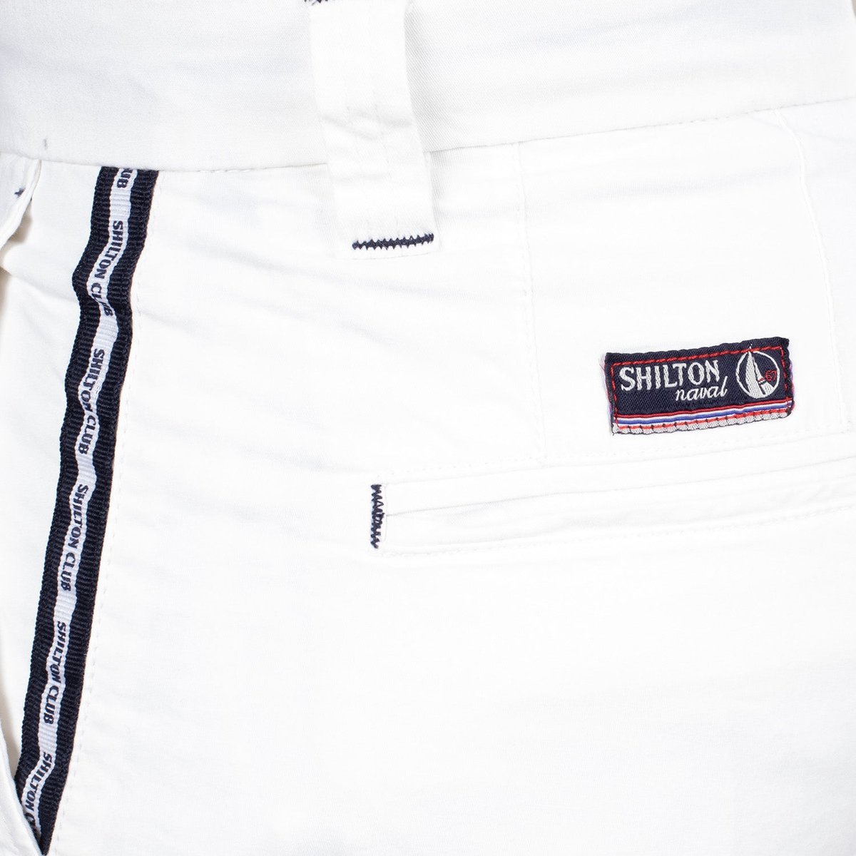 Bermuda chino uni blanc, SHILTON
