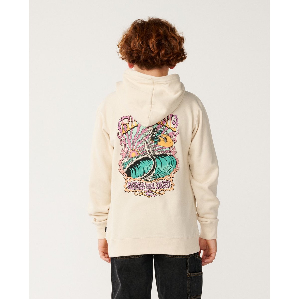Sweat à capuche enfant AIR SHRED vintage white, RIP CURL