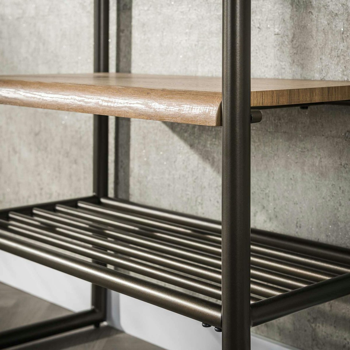 Vestiaire d’entrée effet bois & métal cuivré L70 cm HELSINKI marron, PIER IMPORT