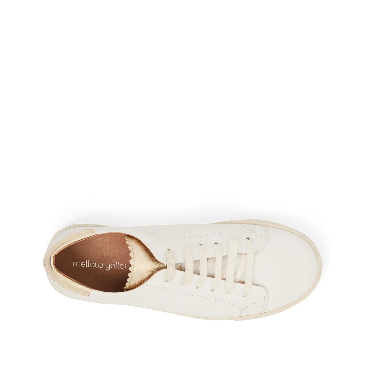 Basket en cuir SUZANNE blanc, MELLOW YELLOW