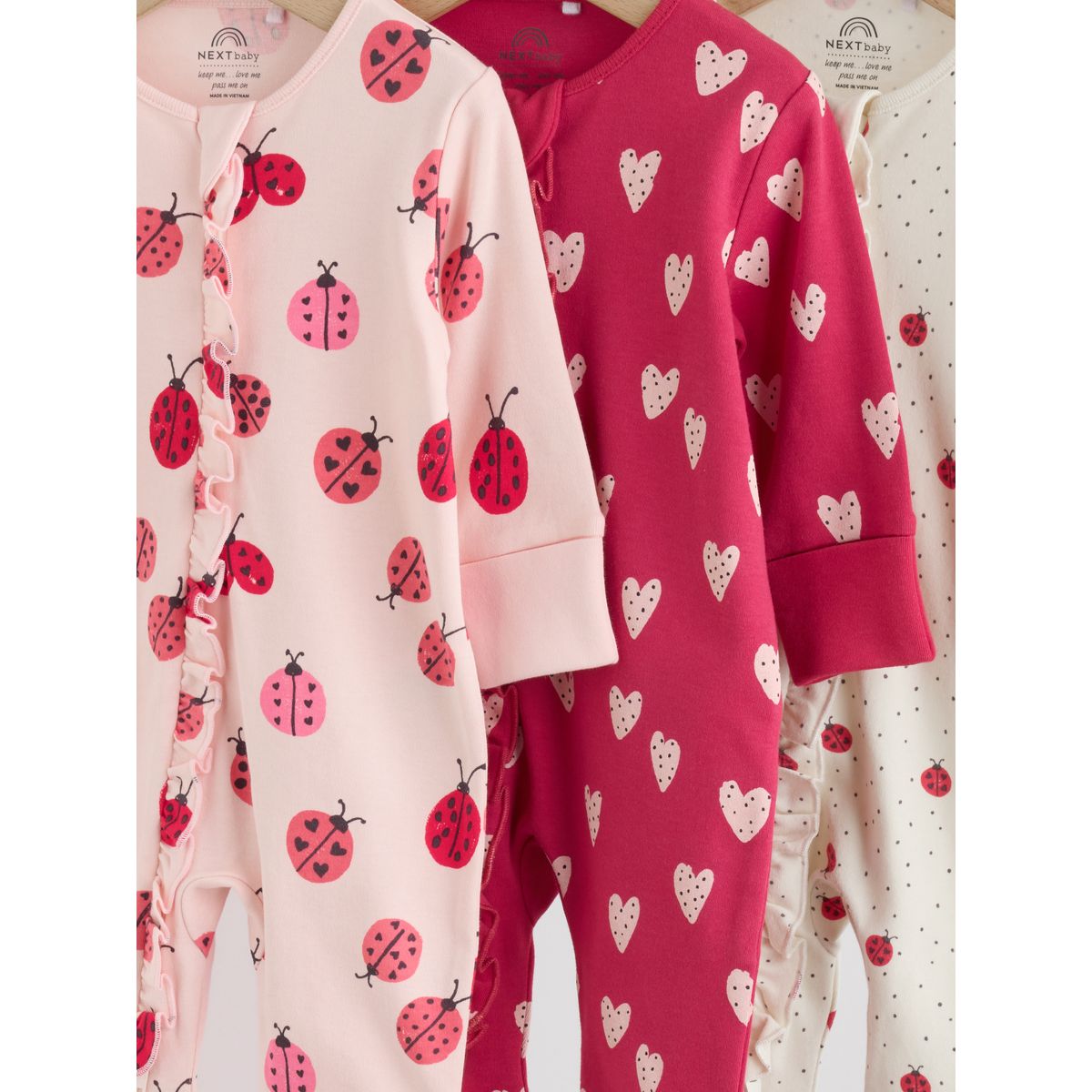 Dors-bien à zip bidirectionnel bébé, lot de 3 coccinelle rouge, NEXT