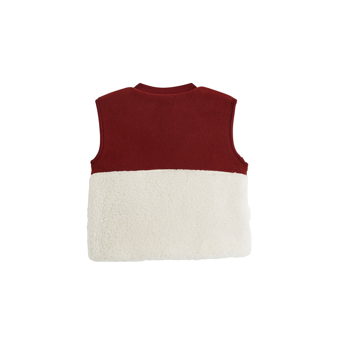 Veste sans manches enfant en sherpa Pistache bordeaux, PETIT BEGUIN