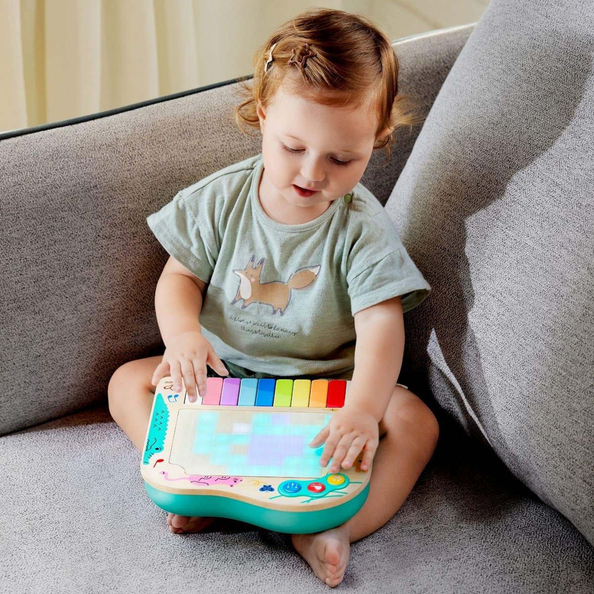 Piano pixel interactif vert, HAPE TOYS