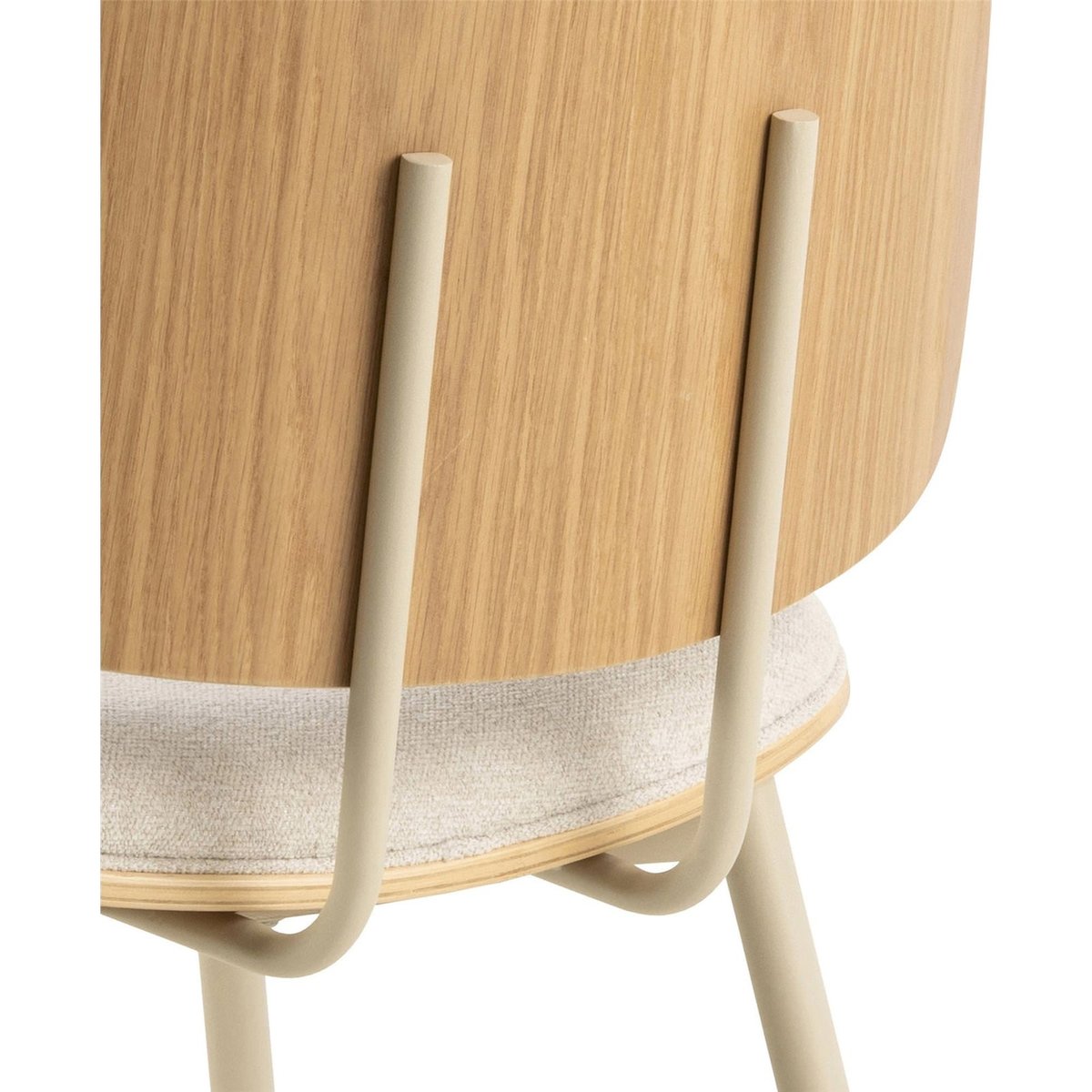 Chaise CLIMSOR tissu et métal beige clair et chêne naturel, RECOLLECTION