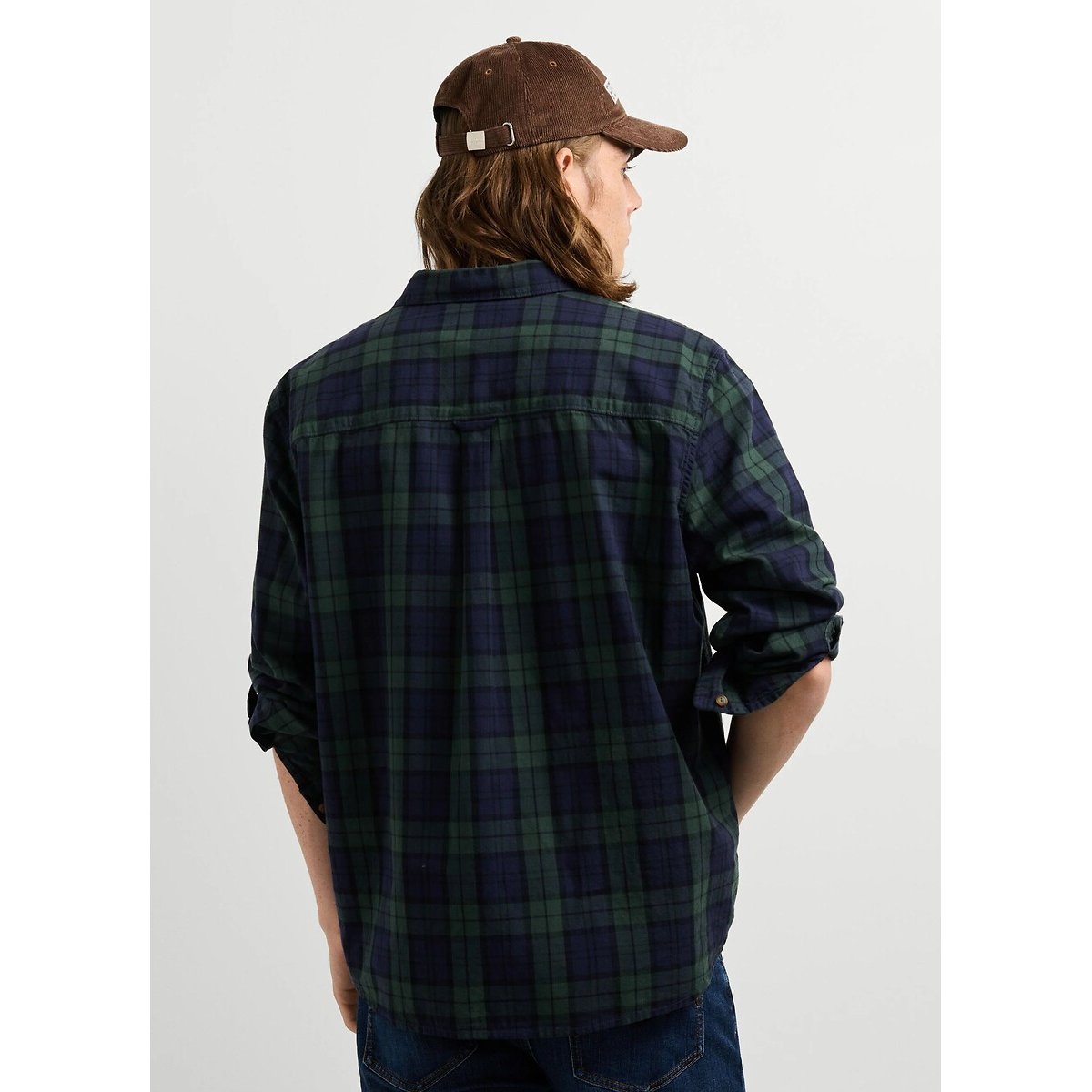 Chemise droite à carreaux, manches longues carreaux bleu/vert, PEPE JEANS