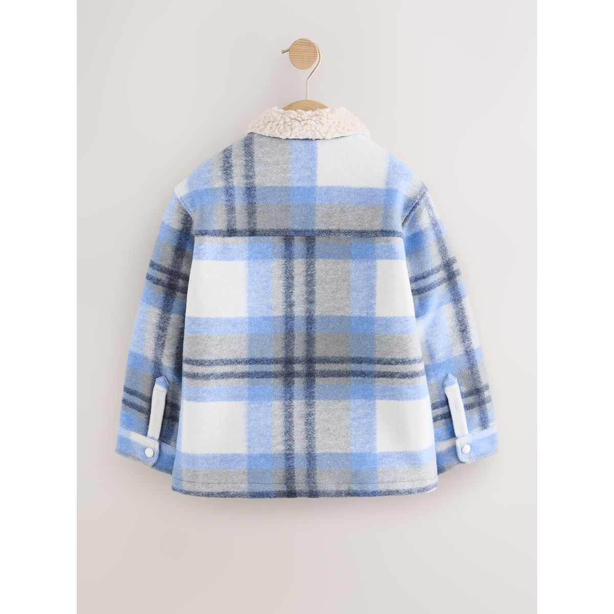 Veste-chemise avec doublure peau lainée carreaux bleus, NEXT