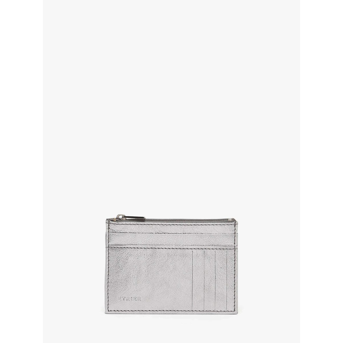 Porte-cartes Etincelle irisée cuir argent, ETRIER