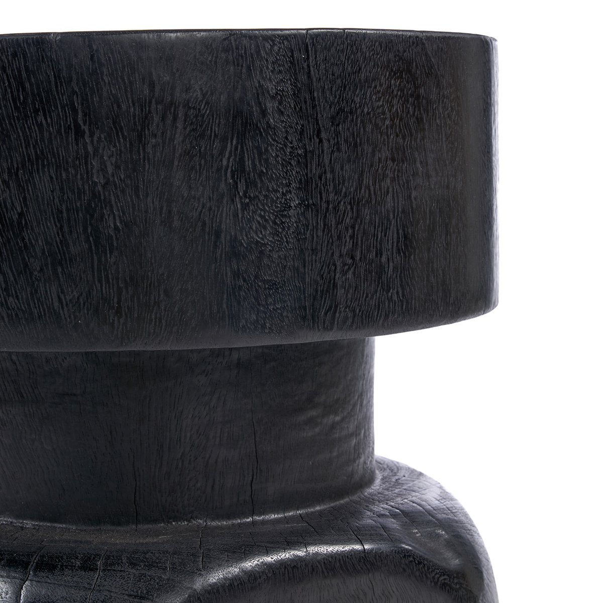 Tabouret en bois SQUAT SPOT noir, BAZAR BIZAR