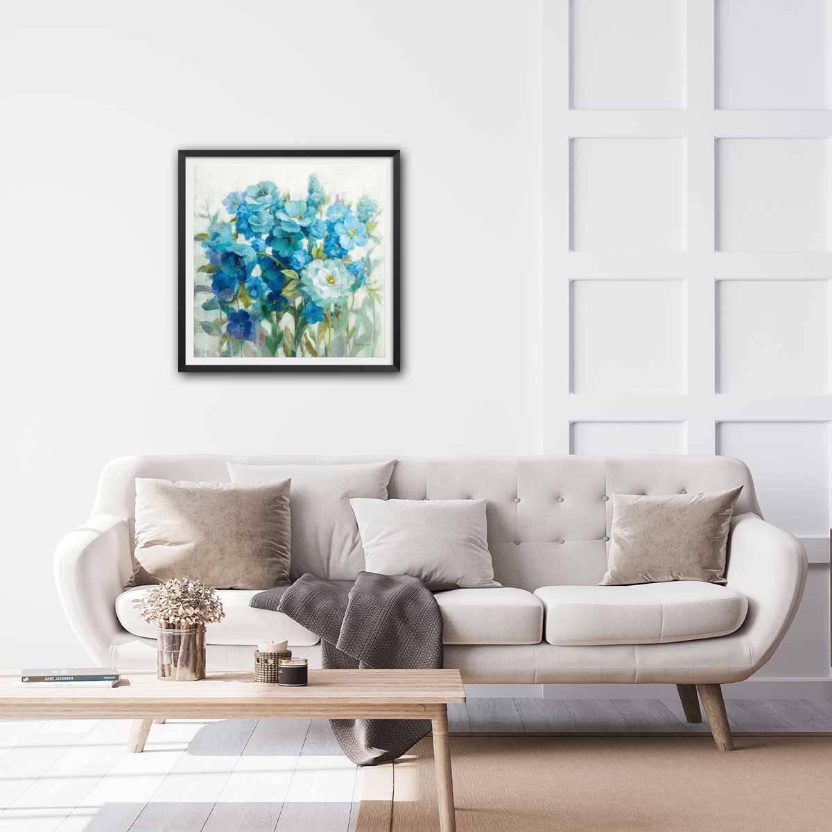 Affiche Bouquet d'été affiche + cadre en bois - noir, HEXOA