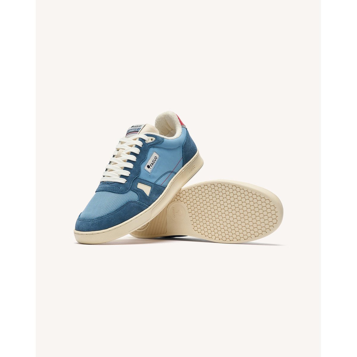 Baskets basses tissu suede COMMUTE 1 bleu jean, FAGUO
